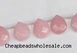 CCN3927 Top-drilled 12*15mm briolette candy jade beads wholesale