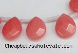 CCN3928 Top-drilled 12*15mm briolette candy jade beads wholesale