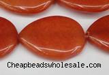 CCN3971 15.5 inches 30*40mm flat teardrop candy jade beads