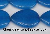 CCN3977 15.5 inches 30*40mm flat teardrop candy jade beads