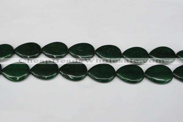 CCN3980 15.5 inches 30*40mm flat teardrop candy jade beads