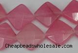 CCN402 15.5 inches 15*15mm faceted diamond candy jade beads