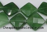 CCN404 15.5 inches 15*15mm faceted diamond candy jade beads