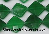 CCN405 15.5 inches 15*15mm faceted diamond candy jade beads