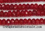 CCN4126 15.5 inches 4*6mm faceted rondelle candy jade beads