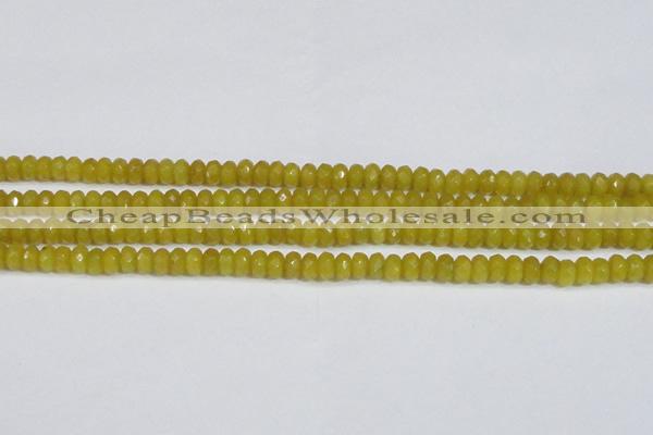 CCN4139 15.5 inches 4*6mm faceted rondelle candy jade beads