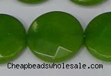 CCN4191 15.5 inches 20mm faceted coin candy jade beads wholesale