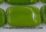 CCN4211 15.5 inches 30*40mm rectangle candy jade beads wholesale