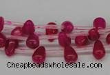 CCN435 15.5 inches Top-drilled 6*9mm teardrop candy jade beads