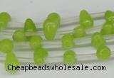 CCN438 15.5 inches Top-drilled 6*9mm teardrop candy jade beads