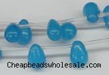 CCN457 15.5 inches Top-drilled 8*12mm teardrop candy jade beads