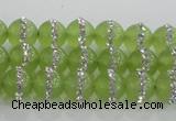 CCN4620 15.5 inches 6mm round candy jade with rhinestone beads