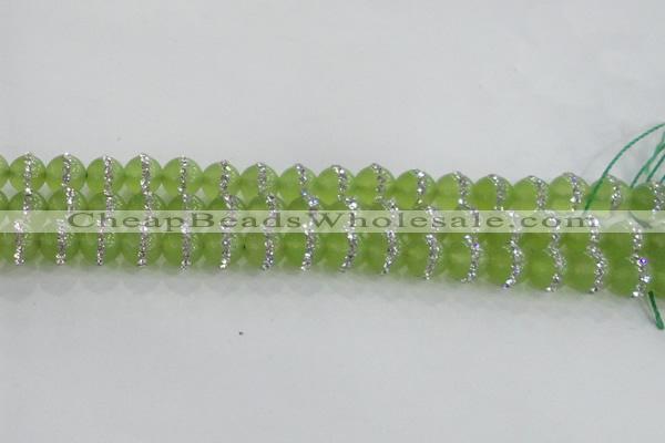 CCN4620 15.5 inches 6mm round candy jade with rhinestone beads