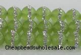 CCN4621 15.5 inches 8mm round candy jade with rhinestone beads