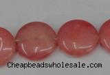 CCN495 15.5 inches 20mm flat round candy jade beads wholesale