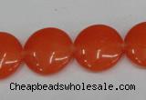 CCN496 15.5 inches 20mm flat round candy jade beads wholesale