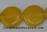 CCN505 15.5 inches 25mm flat round candy jade beads wholesale