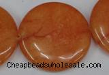 CCN511 15.5 inches 35mm flat round candy jade beads wholesale