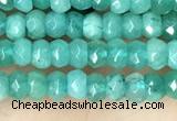 CCN5117 15 inches 3*4mm faceted rondelle candy jade beads