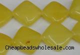 CCN596 15.5 inches 15*15mm diamond candy jade beads wholesale