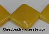 CCN605 15.5 inches 25*25mm diamond candy jade beads wholesale