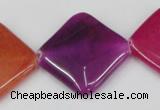 CCN608 15.5 inches 25*25mm diamond candy jade beads wholesale