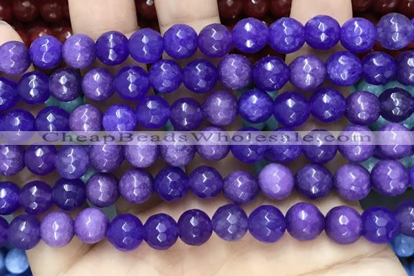 CCN6319 15.5 inches 8mm faceted round candy jade beads Wholesale