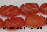 CCN682 15.5 inches 15*23mm carved oval candy jade beads wholesale