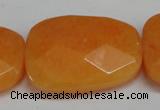 CCN700 15.5 inches 30*40mm faceted trapezoid candy jade beads