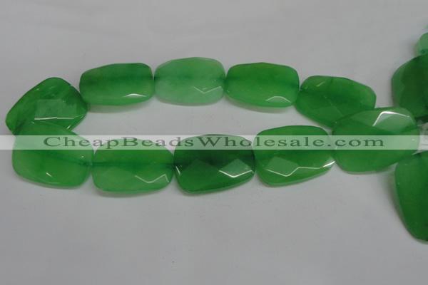 CCN713 15.5 inches 30*40mm faceted trapezoid candy jade beads