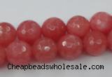 CCN787 15.5 inches 8mm faceted round candy jade beads wholesale