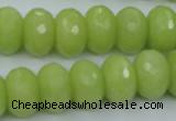 CCN923 15.5 inches 10*14mm faceted rondelle candy jade beads