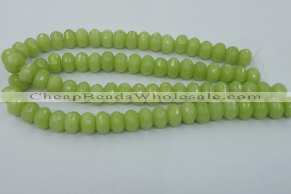 CCN923 15.5 inches 10*14mm faceted rondelle candy jade beads