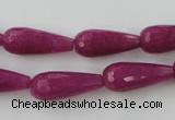 CCN975 15.5 inches 9*22mm faceted teardrop candy jade beads