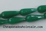 CCN978 15.5 inches 9*22mm faceted teardrop candy jade beads