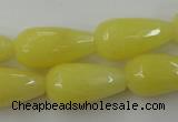 CCN993 15.5 inches 13*25mm faceted teardrop candy jade beads