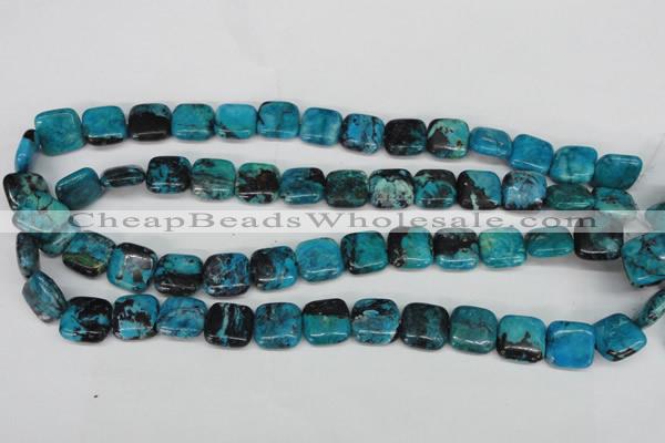 CCO185 15.5 inches 14*14mm square dyed natural chrysotine beads