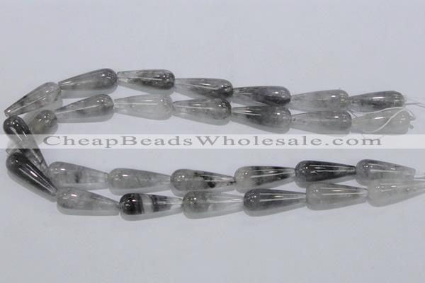 CCQ105 15.5 inches 10*30mm teardrop cloudy quartz beads wholesale