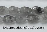 CCQ108 15.5 inches 10*14mm faceted teardrop cloudy quartz beads