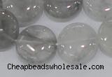 CCQ120 15.5 inches 20mm coin cloudy quartz beads wholesale