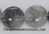 CCQ121 15.5 inches 25mm coin cloudy quartz beads wholesale