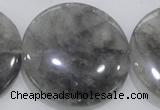 CCQ124 15.5 inches 50mm coin cloudy quartz beads wholesale