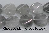 CCQ128 15.5 inches 15mm twisted coin cloudy quartz beads wholesale