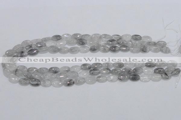 CCQ144 15.5 inches 8*12mm oval cloudy quartz beads wholesale