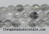 CCQ151 15.5 inches 7*9mm faceted oval cloudy quartz beads wholesale