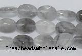 CCQ153 15.5 inches 10*14mm faceted oval cloudy quartz beads wholesale