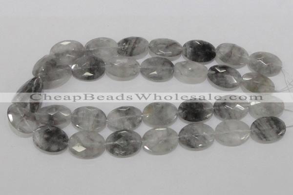 CCQ156 15.5 inches 18*25mm faceted oval cloudy quartz beads wholesale