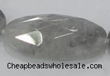 CCQ159 15.5 inches 25*50mm faceted oval cloudy quartz beads wholesale