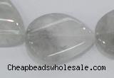 CCQ171 15.5 inches 22*30mm twisted flat teardrop cloudy quartz beads