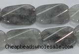 CCQ182 15.5 inches 18*25mm twisted rectangle cloudy quartz beads